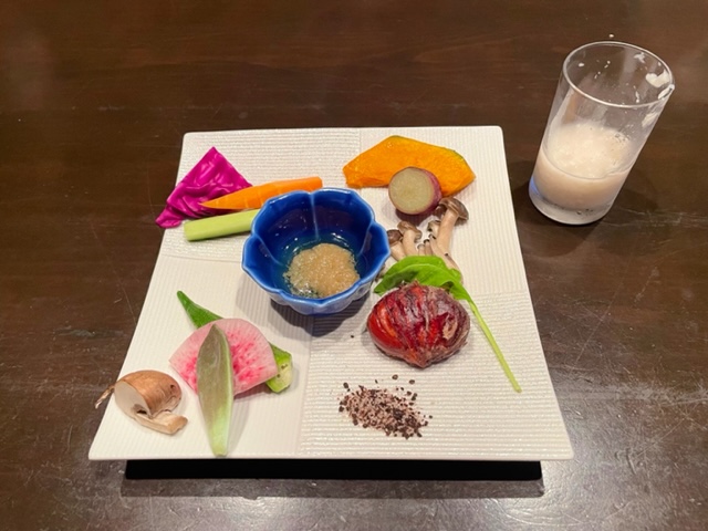 江戸屋長左エ門 ランチ 甘酒 野菜の盛合せ