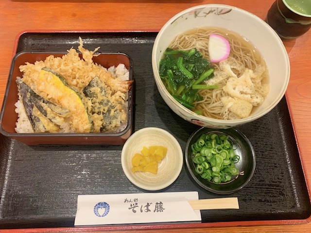 豊橋市 そば藤 にかけそば天重セット