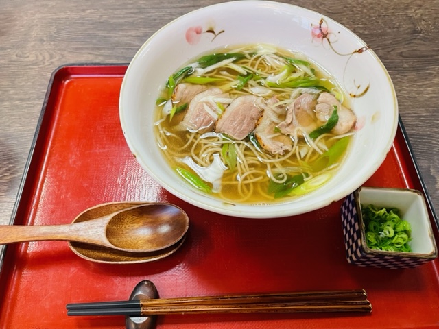 豊橋市　湯だまり蕎麦　庵　鴨南蛮蕎麦